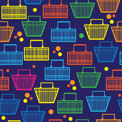 basket of goods seamless pattern