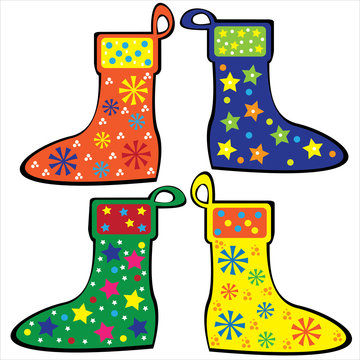 Colorful Christmas Socks Set