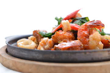 Stir Fried Squid and shrimp with Roasted Chili Paste