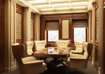 Office interior in classical style