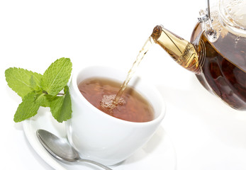 tea poured from a teapot