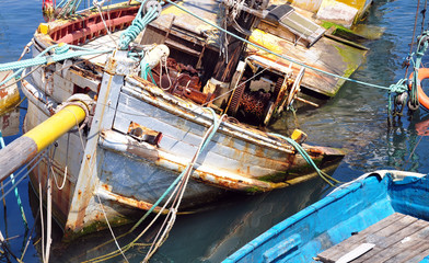 sunken ship in the sea