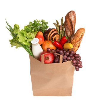 Bag full of healthy food