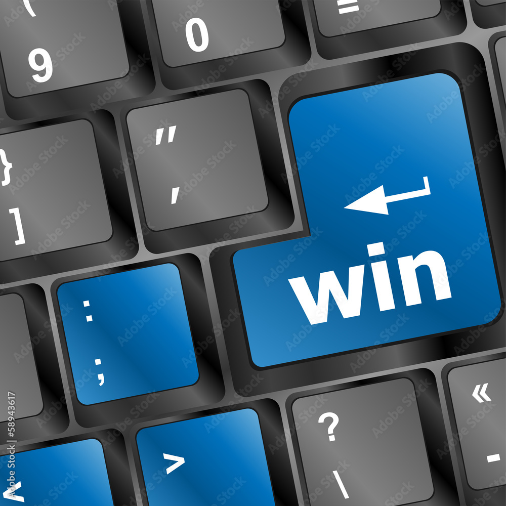 Poster solution word on computer keyboard key button