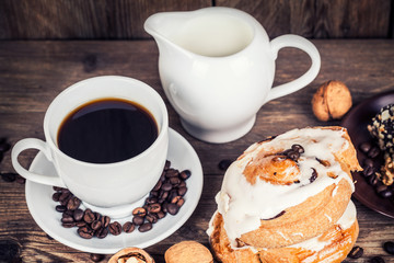 cup of coffee and sweets