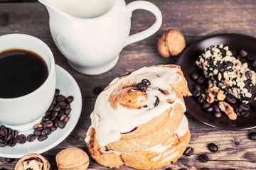 cup of coffee and sweets
