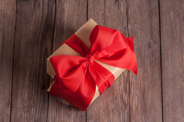 gift box on wooden background