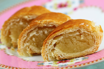 Pastry with almond filling, close up