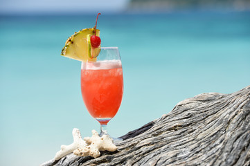 Glass of Cocktail at the Beach