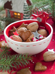 Christmas cookies, candy and nuts
