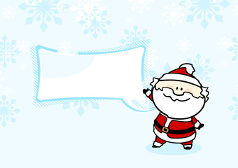 Santa Claus under a snowfall