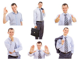 Young businessman isolated set