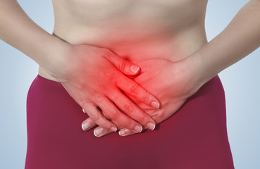 Acute pain in a woman stomach