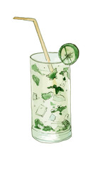 Hand drawn cocktail Mojito