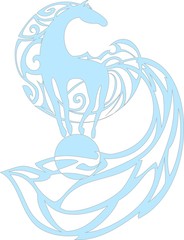 Silhouette of a horse with a long mane