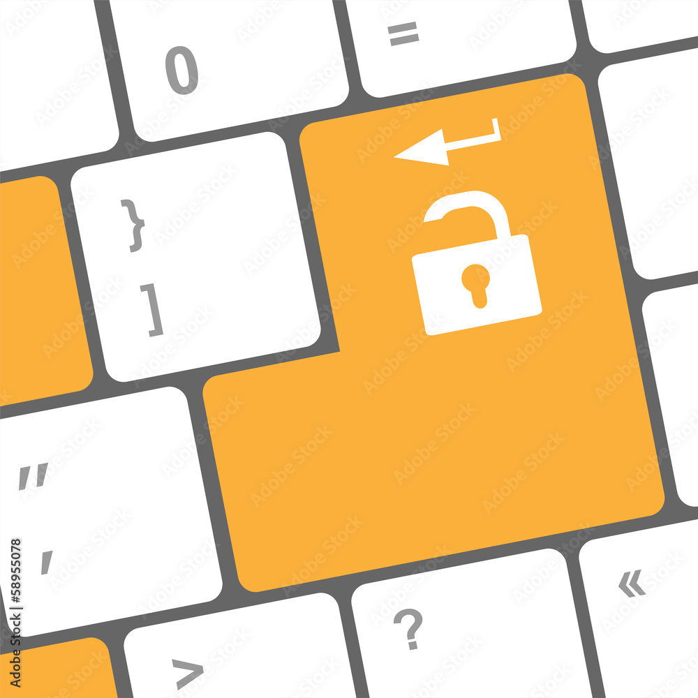 Poster keyboard with lock on enter button