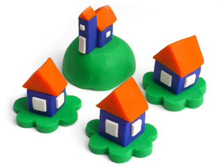 model plastiscines ecological house in a healthy environment