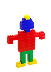 toy man of colored blocks closeup