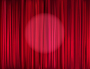 red stage curtain