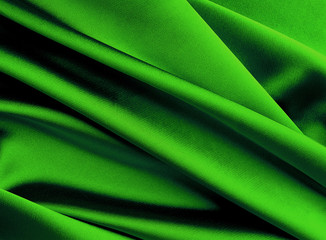 Green silk background.