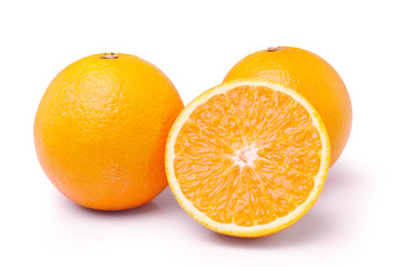 Orange fruit isolated on white background