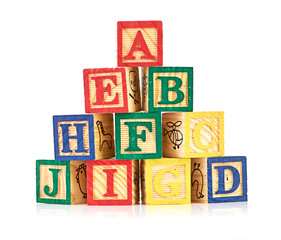 wooden cube alphabet