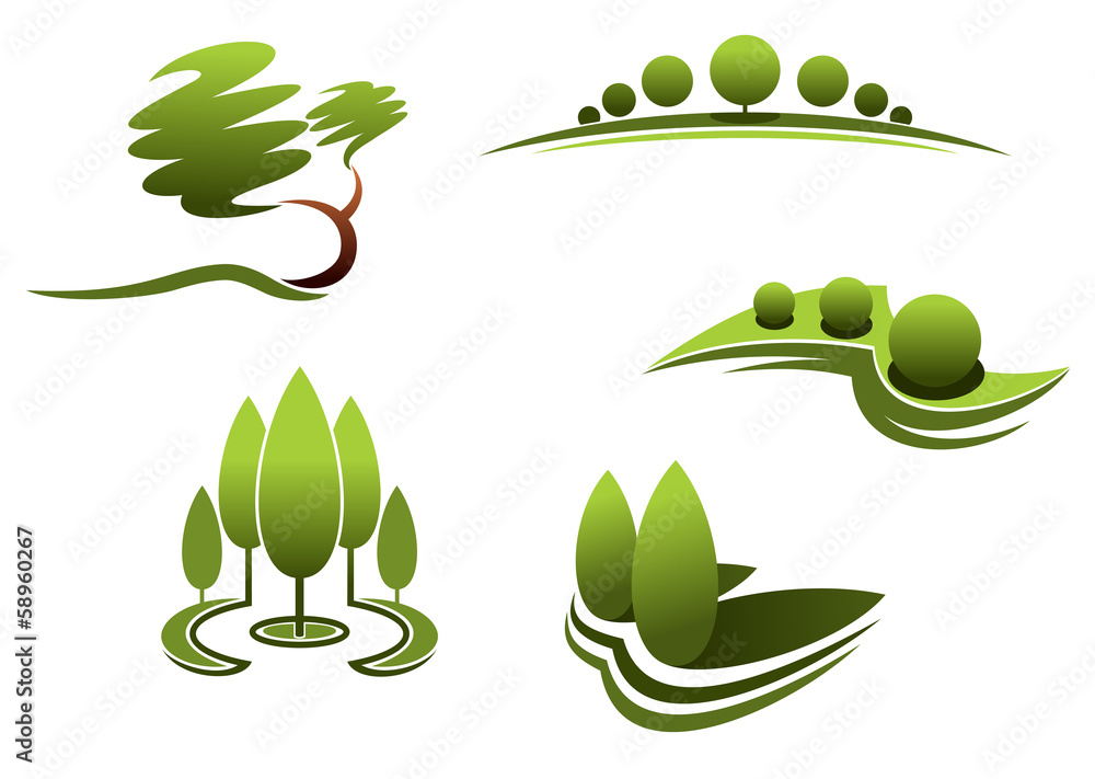 Aufkleber landscape design elements