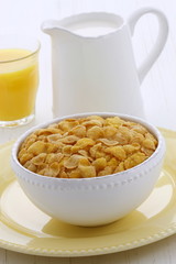 Delicious corn flakes breakfast