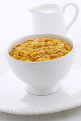 Healthy corn flakes breakfast
