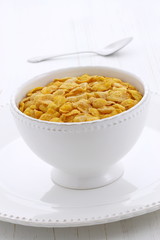 Healthy corn flakes breakfast