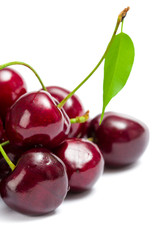 Close up of heap of cherry, isolated
