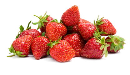 Close up of heap of strawberry, isolated