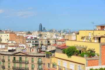 Fototapeta premium Barcelona skyline and Torre Agbar, Barcelona, Spian