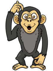 Naklejka premium Vector illustration of cartoon monkey