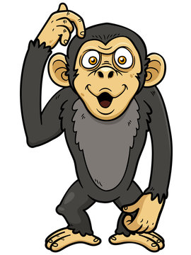 Vector Illustration Of Cartoon Monkey
