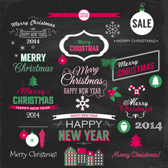 Set of Christmas elements. Vector illustration