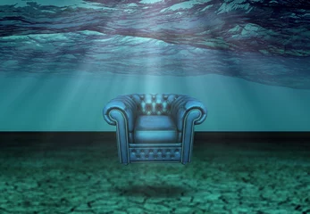 Untergetauchter Stuhl in untergetauchten Wüstenflößen © rolffimages