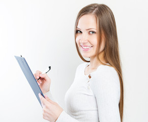 Naklejka premium Portrait of smiling business woman