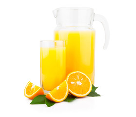 Orange juice in glass jar
