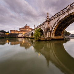 Obraz premium Castle of Holy Angel and Holy Angel Bridge over the Tiber River