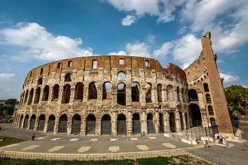 Fototapeta na wymiar Colosseum or Coliseum, also known as the Flavian Amphitheatre, R