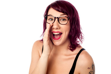 Excited teen sharing a secret
