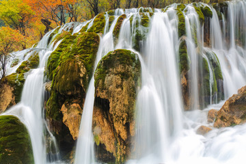 Obraz premium autumn waterfall closeup