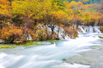 beautiful jiuzhaigou in autumn