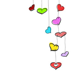 Sketch hanging hearts