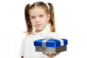 Child with a gift box