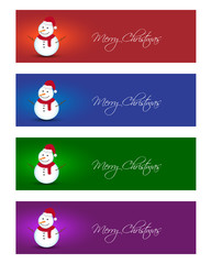 Set of Christmas banners with snowman