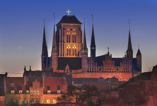 Fototapeta Basilica of  Assumption of Blessed Virgin Mary, Gdansk, Poland