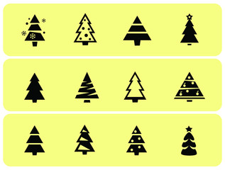 set of fir trees