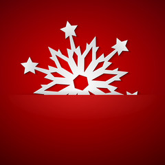 Red Background with Snowflake.